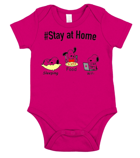 Snoopy Stay at home sleeping Food Wifi Short Sleeve Baby One-Piece