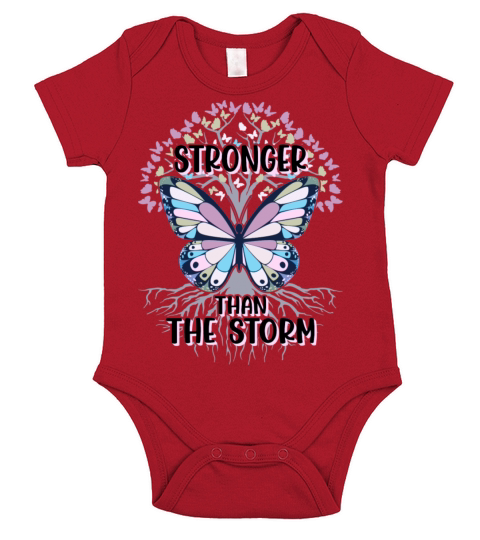 Stronger Than the Storm Motivational Quote Gift Short Sleeve Baby One-Piece