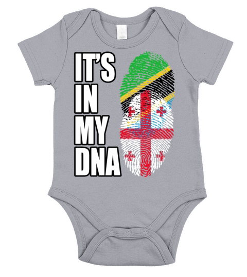 Tanzanian And Georgian Vintage Heritage DNA Flag Short Sleeve Baby One-Piece
