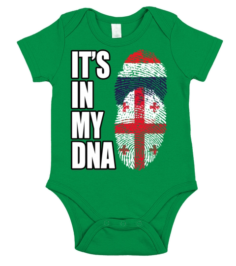 Thai And Georgian Vintage Heritage DNA Flag Short Sleeve Baby One-Piece
