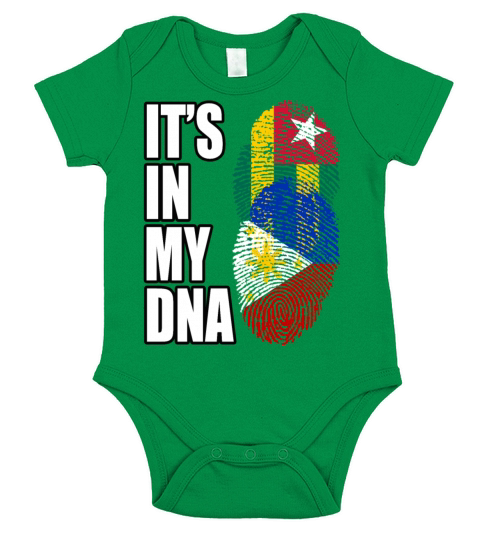 Togolese And Filipino Mix Heritage DNA Flag Short Sleeve Baby One-Piece