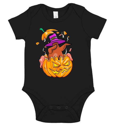 Turkey Dabbing Halloween T-Shirt Pumpkin Dab Gift Short Sleeve Baby One-Piece