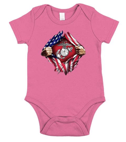 United States Marine Corps American flag shirt Short Sleeve Baby One-Piece