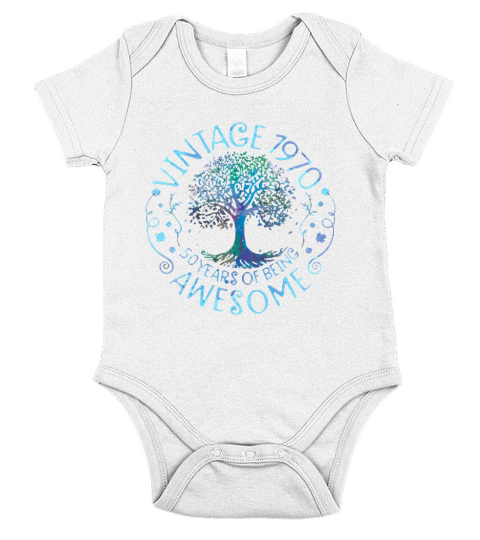 Vintage 1970 50 years of being awesome shirt Short Sleeve Baby One-Piece