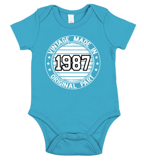 Vintage Made In 1987 Original Part Birthday 1987 Short Sleeve Baby One-Piece