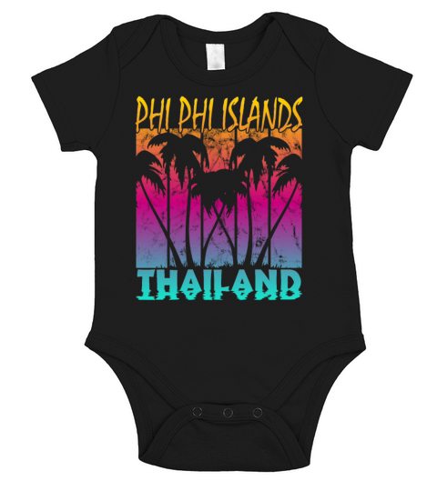 vintage phi phi islands thailand Short Sleeve Baby One-Piece