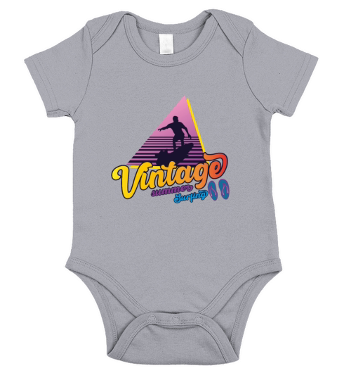 Vintage Summer Surfing Short Sleeve Baby One-Piece