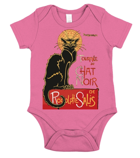 Vintage Tournee Du C Noir Black Cat Short Sleeve Baby One-Piece