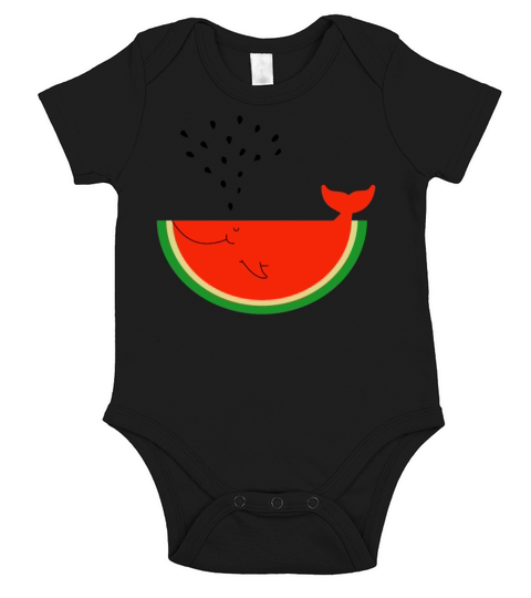 Watermelon Whale Short Sleeve Baby One-Piece