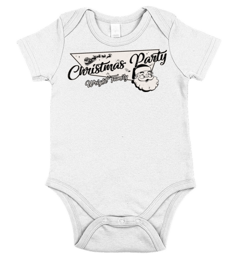 Wright Family Ready for Christmas Party Short Sleeve Baby One-Piece
