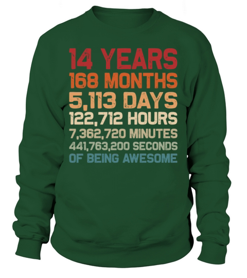 14 Years of Being Awesome Vintage 14th Birthday Sweatshirt Unisex