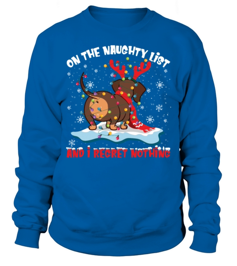 Dachshund Christmas On The Naughty List Regret Sweatshirt Unisex