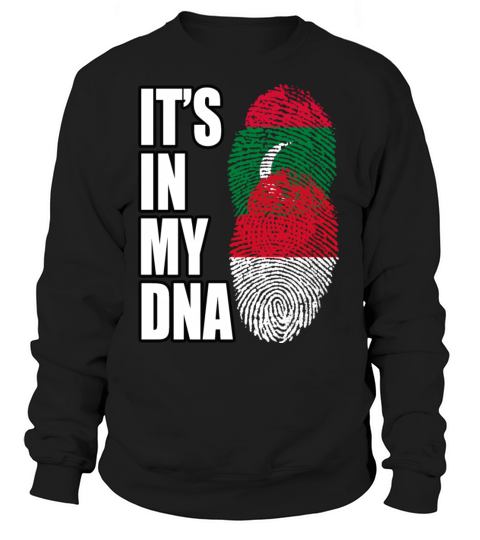 Maldivian And Indonesian Mix Heritage DNA Flag Sweatshirt Unisex