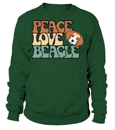 Peace Love Beagle BOHO With Vintage Font Sweatshirt Unisex