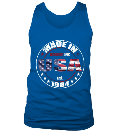 Birthday Saying Born USA 1984 Tank Top Unisex
