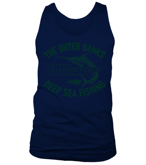 Outer Banks Deep Sea Fishing OBX Vintage Drk Green Tank Top Unisex
