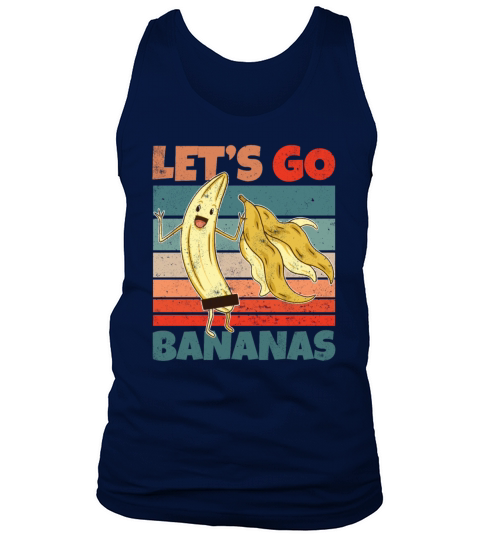 Retro Vintage Lets Bananas Funny Stripped Banana Tank Top Unisex