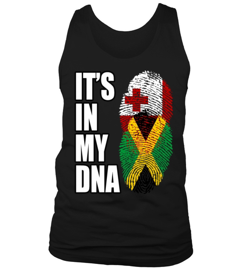 Tongan And Jamaican Mix Heritage DNA Flag Tank Top Unisex