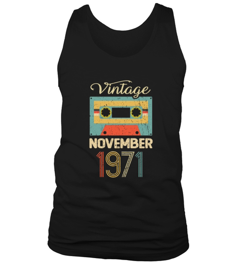 Vintage November 1971 50th Birthday 50 Year Gift Tank Top Unisex