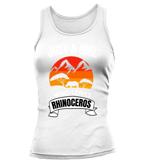 Girl Africa Animal Women Gift Retro Rhinoceros Tank top Woman