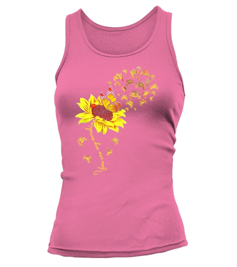 Sunflower Butterfly Jeep you are my sunshine shirt Tank top Woman