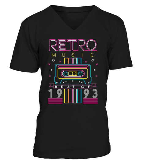 Best Of 1993 Retro Cassette Vintage Birthday V-Neck T-shirt