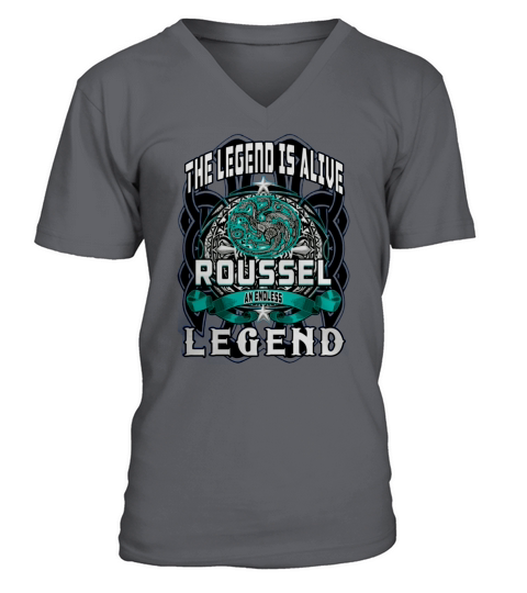 BNS89943-ROUSSEL ENDLESS LEGEND 3 HEAD DRAGON V-Neck T-shirt