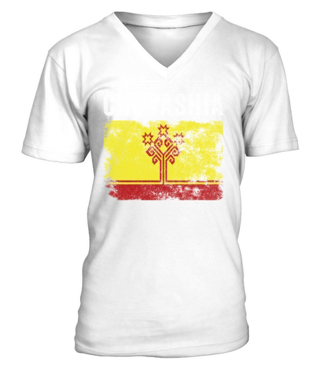 Chuvashia Flag Distressed - Chuvash Flag V-Neck T-shirt