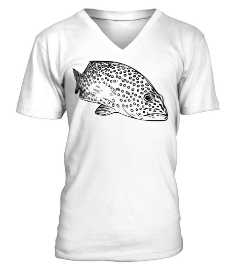 Elegant Vintage Spotted Grouper V-Neck T-shirt