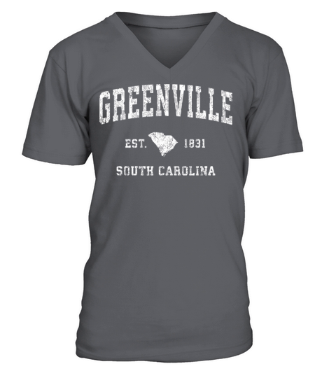 Greenville South Carolina Sc Vintage Athletic Spor V-Neck T-shirt
