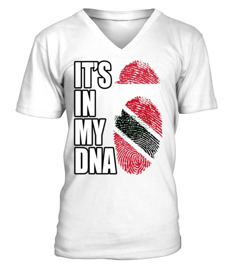 Hungarian And Trinidad Tobago Mix Heritage DNA Fla V-Neck T-shirt