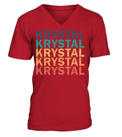 Krystal Name T Shirt - Krystal Vintage Retro Name V-Neck T-shirt