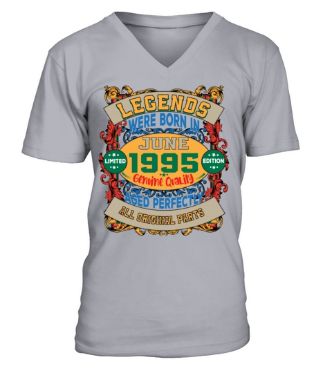 Legends Were Born In June 1995 27th Birthday Gifts V-Neck T-shirt