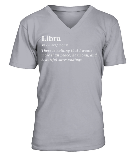 Libra Zodiac Definition Quotes V-Neck T-shirt