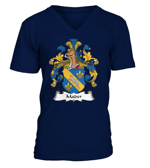 Mader Family Crest German Family Crests V-Neck T-shirt