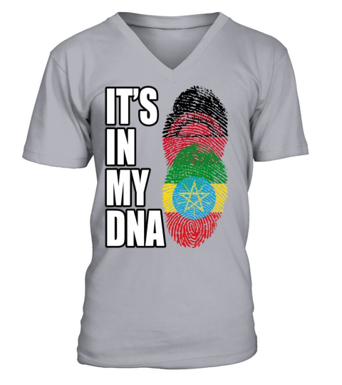 Malawian And Ethiopian Mix Heritage DNA Flag V-Neck T-shirt