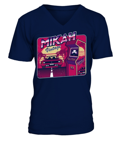Mikah - Personalized Vintage Gamer 80s 90s V-Neck T-shirt
