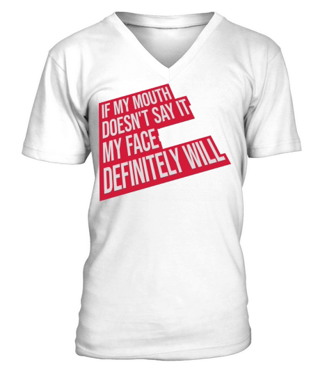my face definitely will V-Neck T-shirt