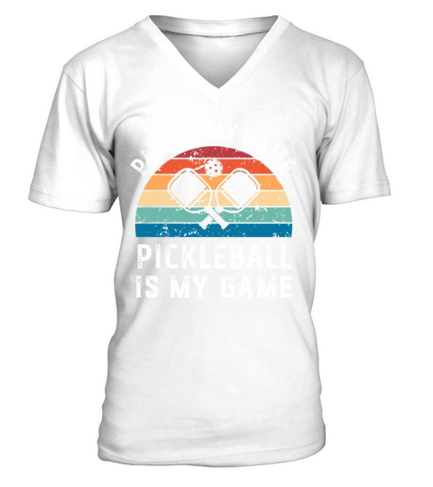 Papa is my Name Pickleball is my Game Dad Fathers V-Neck T-shirt