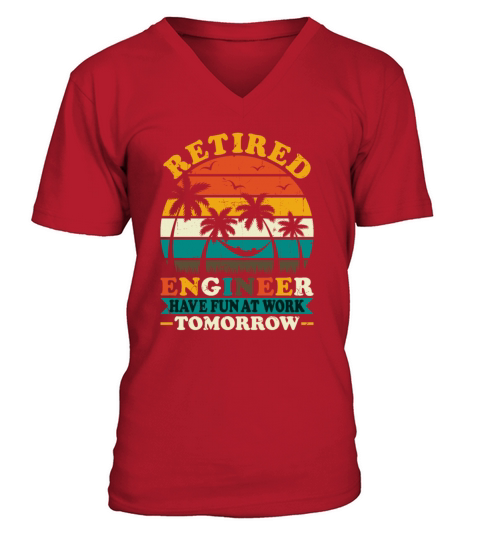 Retro Vintage Style Retired Engineer Engineering V-Neck T-shirt