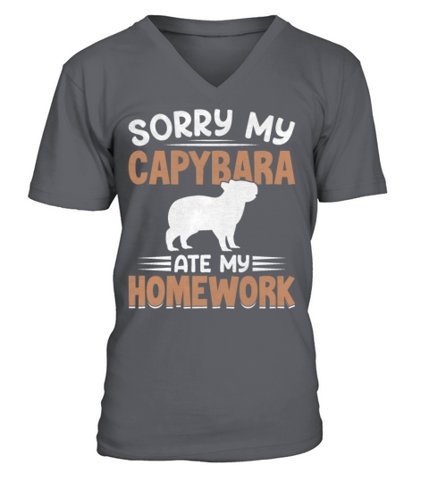 Sorry My Capybara Ate My Homework Funny Capybara V-Neck T-shirt