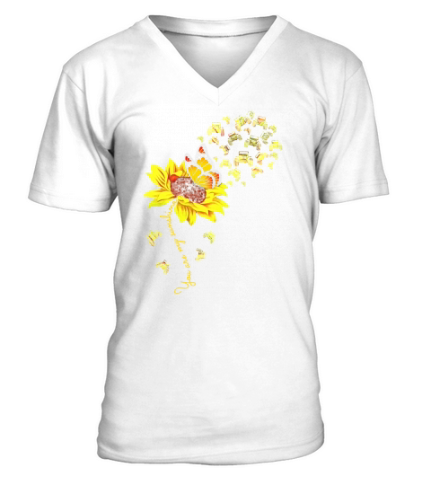 Sunflower Butterfly Jeep you are my sunshine shirt V-Neck T-shirt