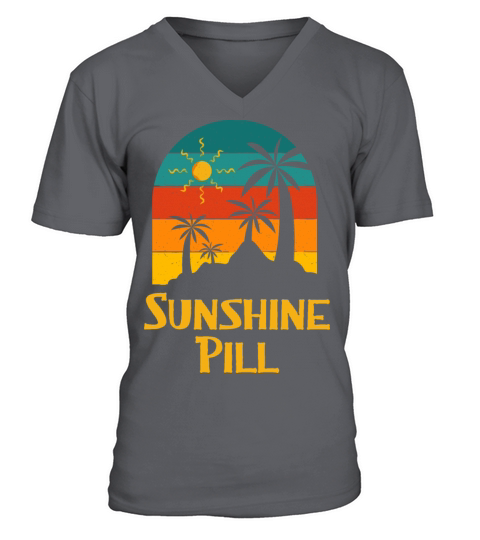 Sunshine Pill Summer Sayings Tropical Quotes V-Neck T-shirt