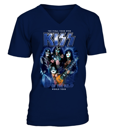 The final tour ever Kiss End of the road 1976 V-Neck T-shirt