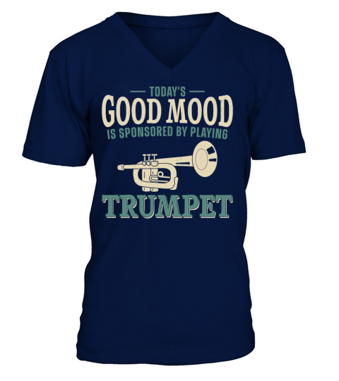 Trumpet Player Vintage Todays V-Neck T-shirt