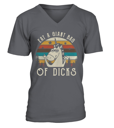 Unicorn Eat a giant bag of dicks vintage V-Neck T-shirt