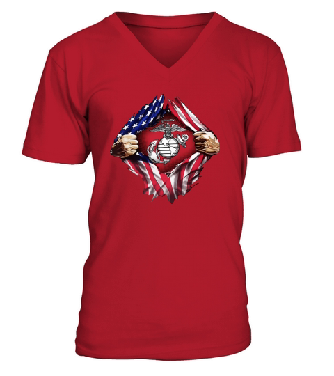 United States Marine Corps American flag shirt V-Neck T-shirt