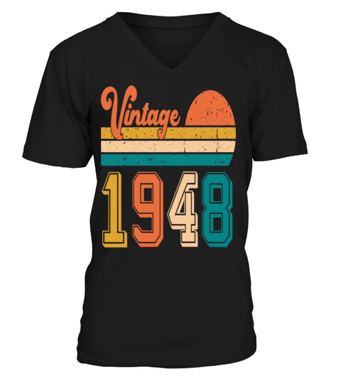 Vintage 1948 birthday gift V-Neck T-shirt
