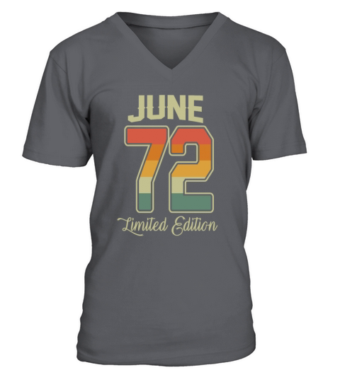 Vintage 50th Birthday June 1972 Sports Gift V-Neck T-shirt