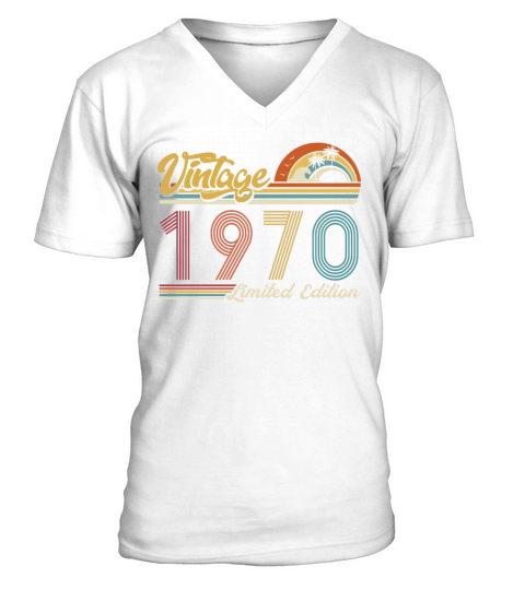 Vintage "Limited Edition" Vintage 1970 Birthday V-Neck T-shirt